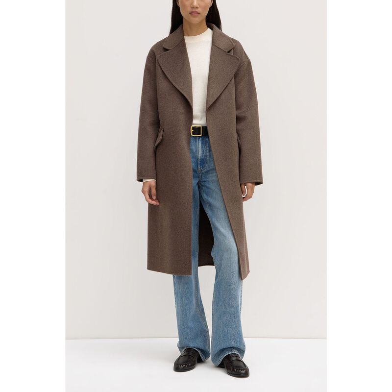 Assembly Label Sadie Single Breasted Wool Coat Cocoa Marle image number 3